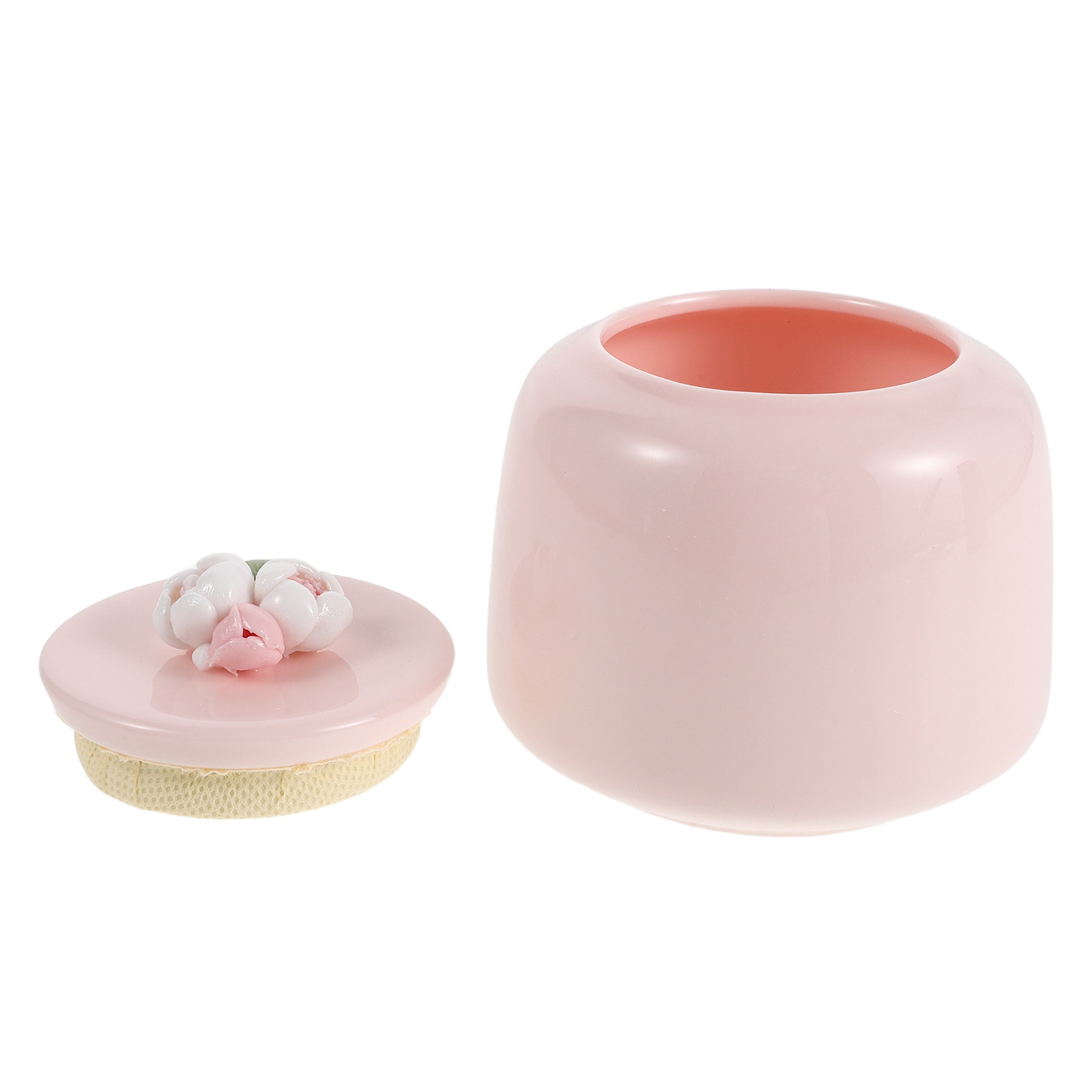 Coffee Tea And Bean Leaf - Ceramic Tea Jar Pink Porcelain Food
