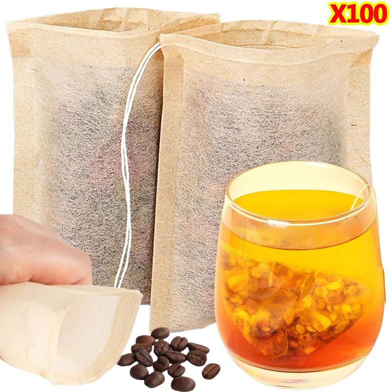 Coffee Tea And Leaf - 100Pcs Teabags with Drawstring Filter Empty