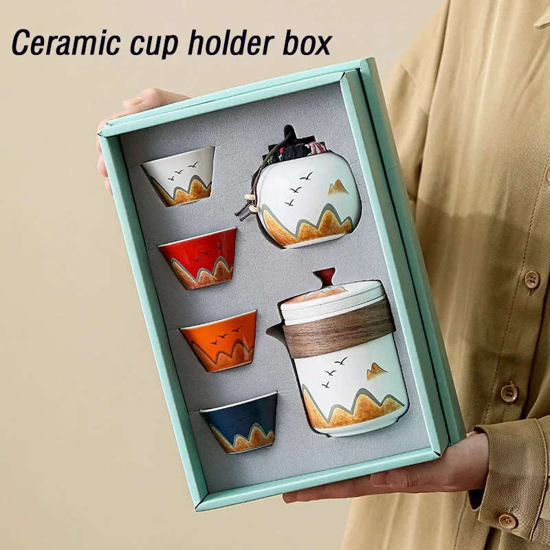 Coffee Tea And Sugar Set - Gift Box,Chinese Style Ceramic Tea Cup,Porcelain
