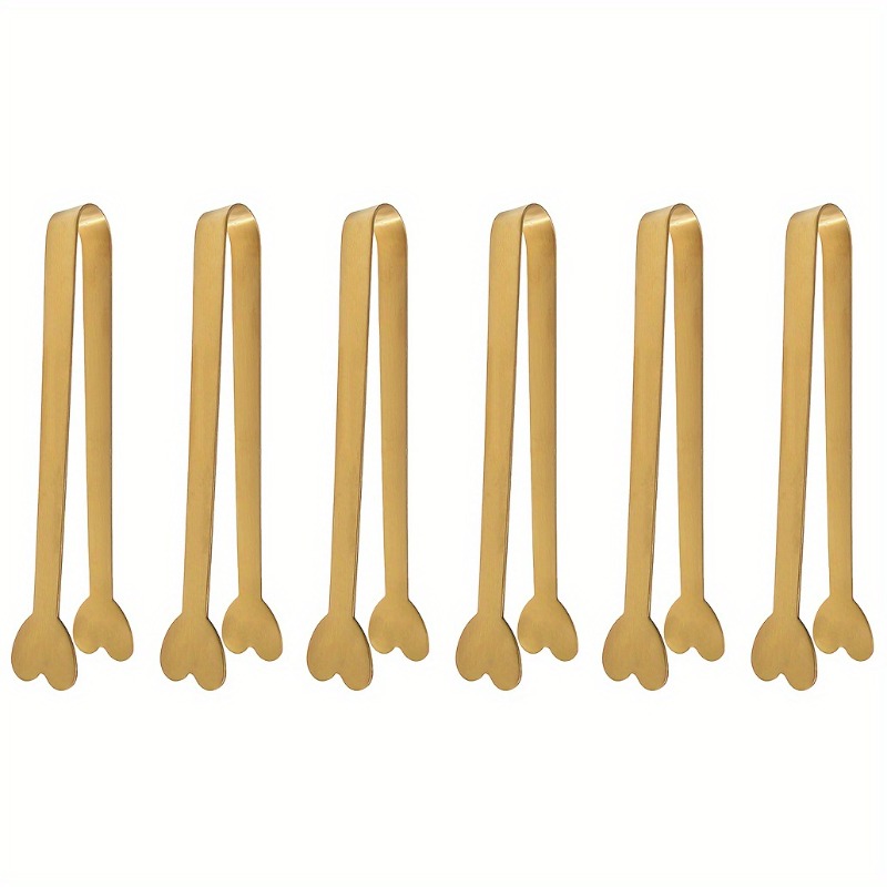 Coffee Tea And Sugar Set - 4/6PCS Stainless Steel Heart-Shaped Mini Tongs
