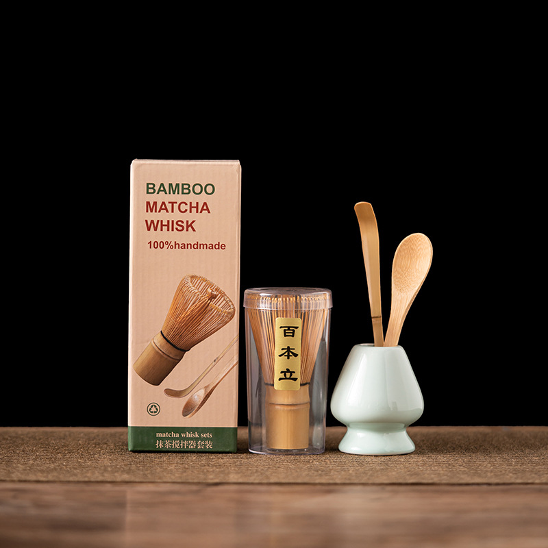 Matcha Whisk Set - 4PCS Bamboo Matcha Whisk Set Hundred