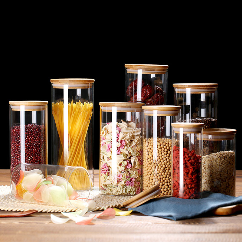 Coffee Tea And Bean Leaf - Glass Food Storage Jars with Airtight