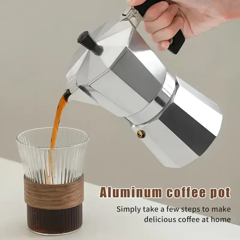 Coffee Tea Making Machine - Classic Aluminum Moka Pot 50-300ML Household