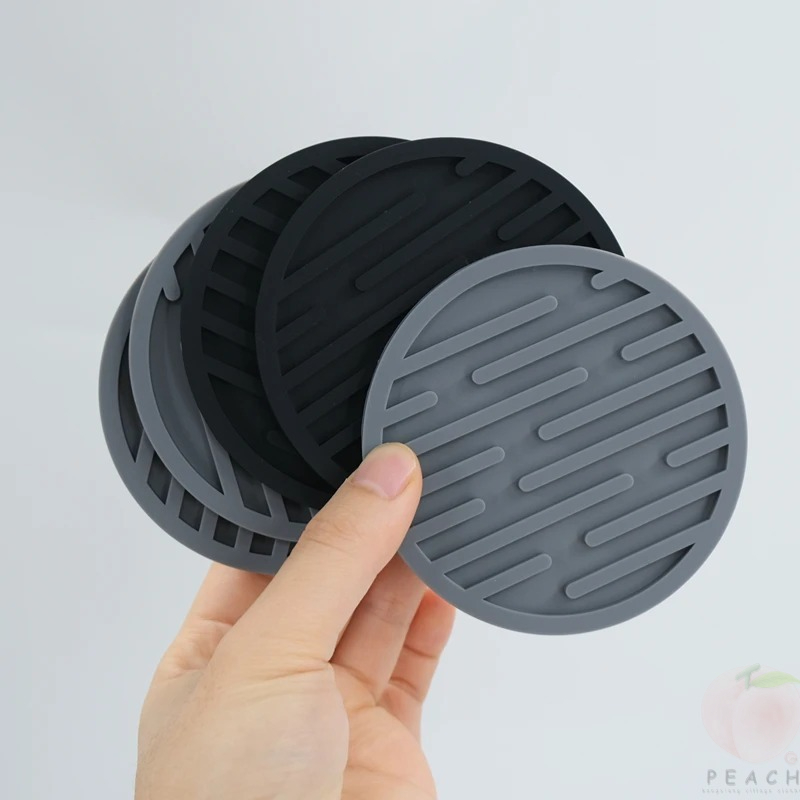 Coffee Tea Flask - 10cm Silicone Coasters Round Heat Resistant