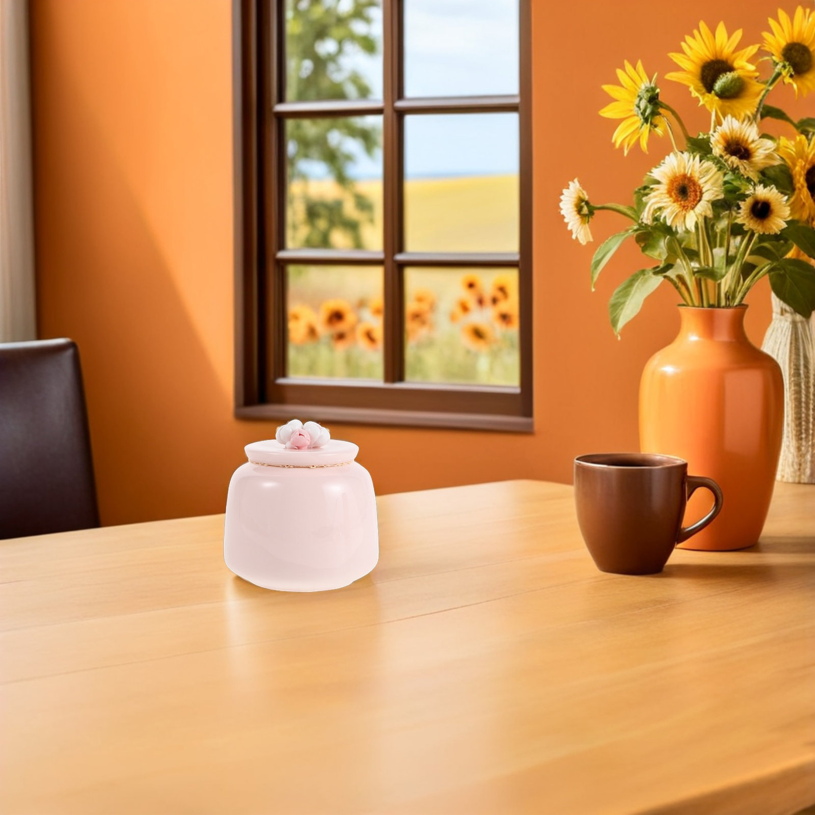 Ceramic Tea Jar Pink Porcelain - Coffee Tea And Bean Leaf review and price