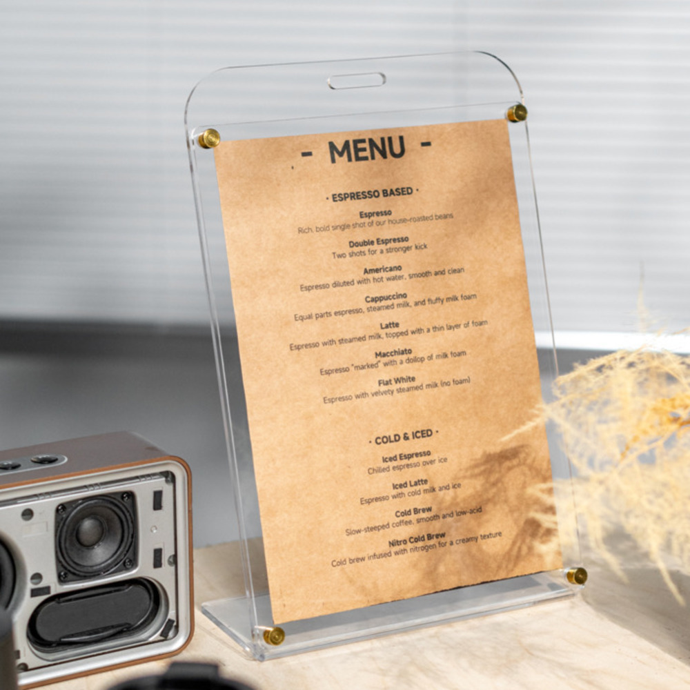 1PCS A4 Display Stand Transpar - Coffee Tea Menu review and price