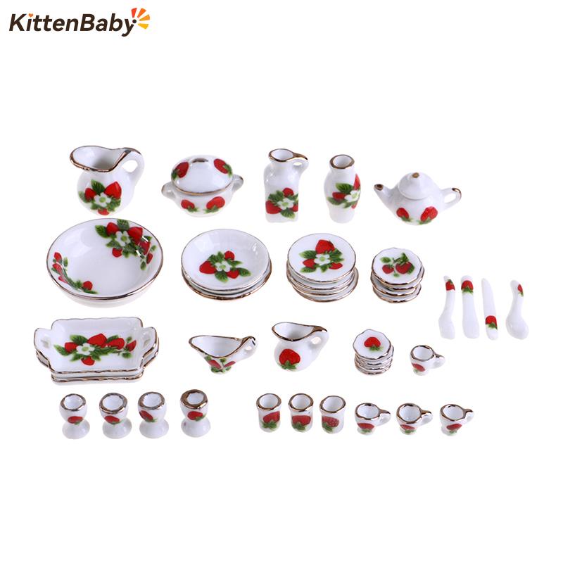 1 Set 1:12 Miniature Doll Hous - Coffee Tea And Sugar Set review and price