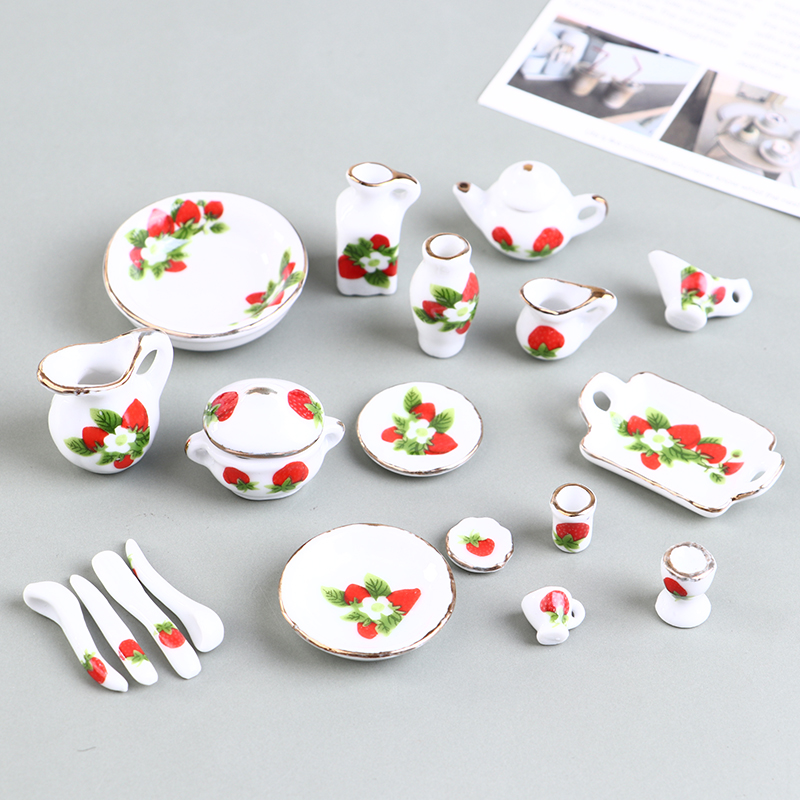 1 Set 1:12 Miniature Doll Hous - Coffee Tea And Sugar Set review and price