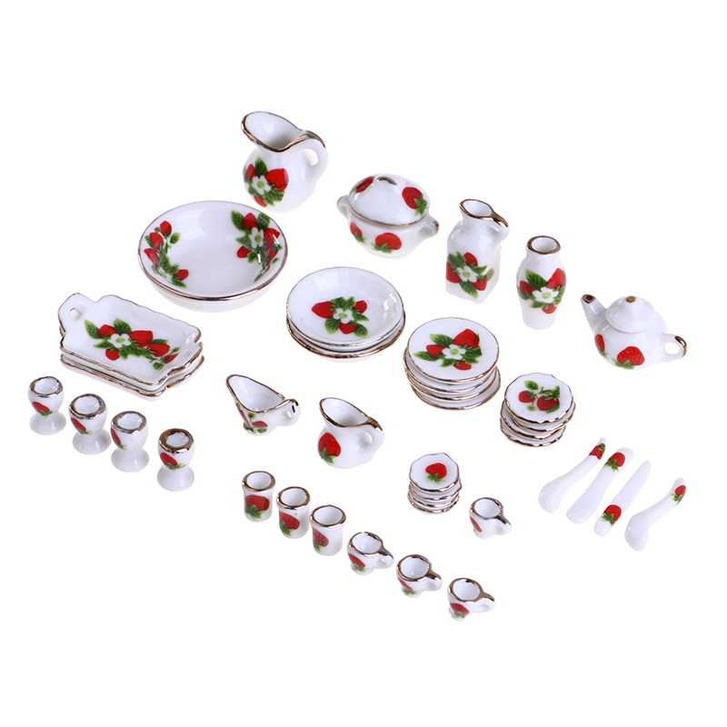 1 Set 1:12 Miniature Doll Hous - Coffee Tea And Sugar Set review and price