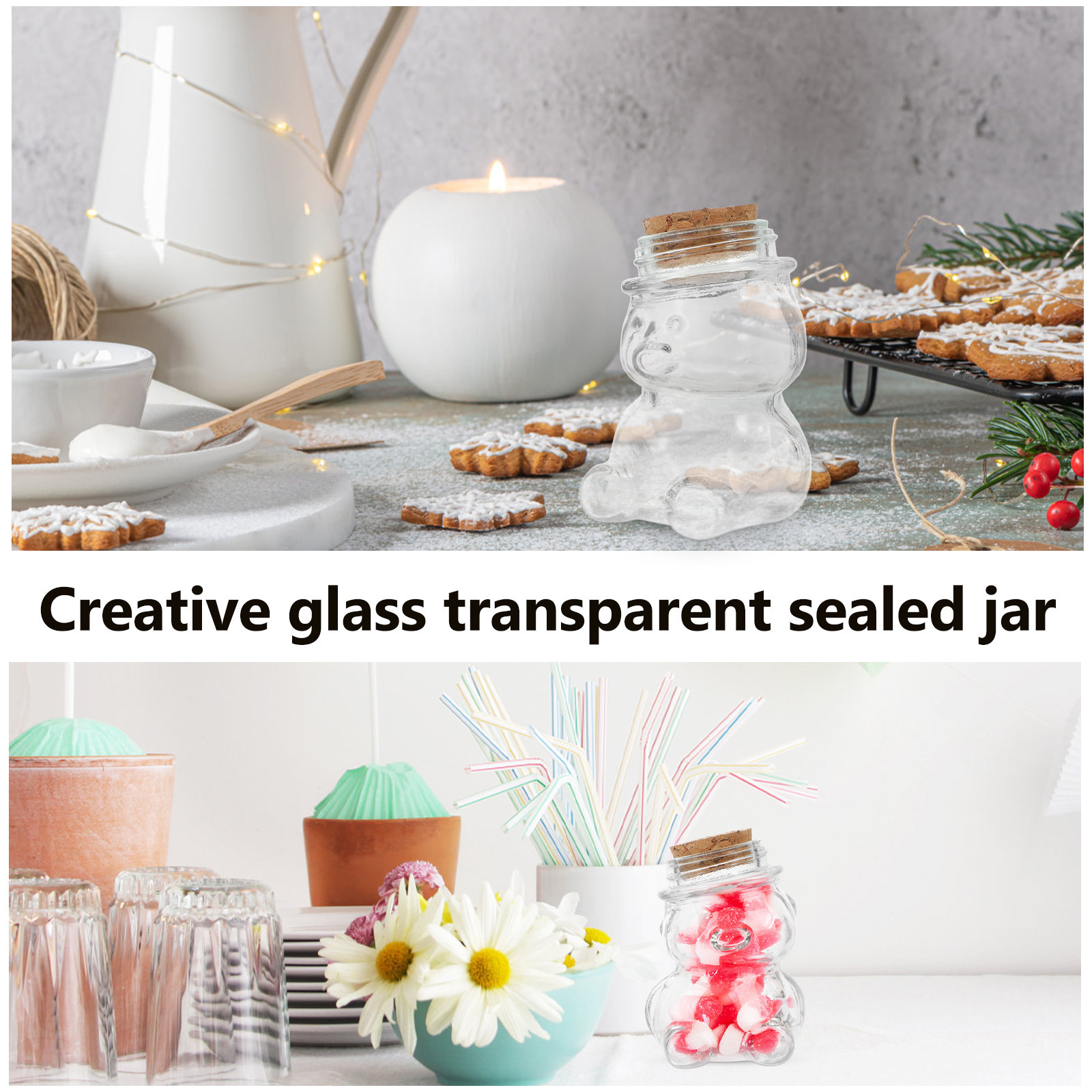 4Pcs Glass Candy Jar Set Trans - Coffee Tea And Sugar Set review and price