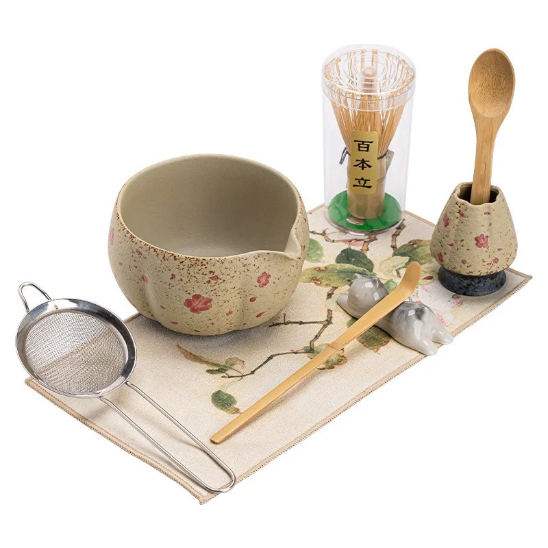 8PCS Japanese Flint red Matcha - Matcha Whisk Set review and price